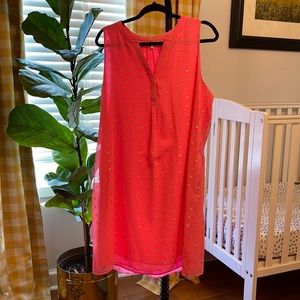 Crown Ivy Hot Pink and Gold Sleeveless Dress Size XL Extra Large